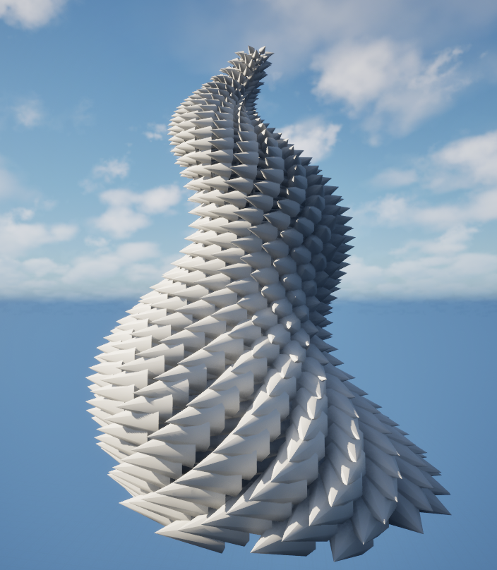 Phyllotaxis generator preview in UE5